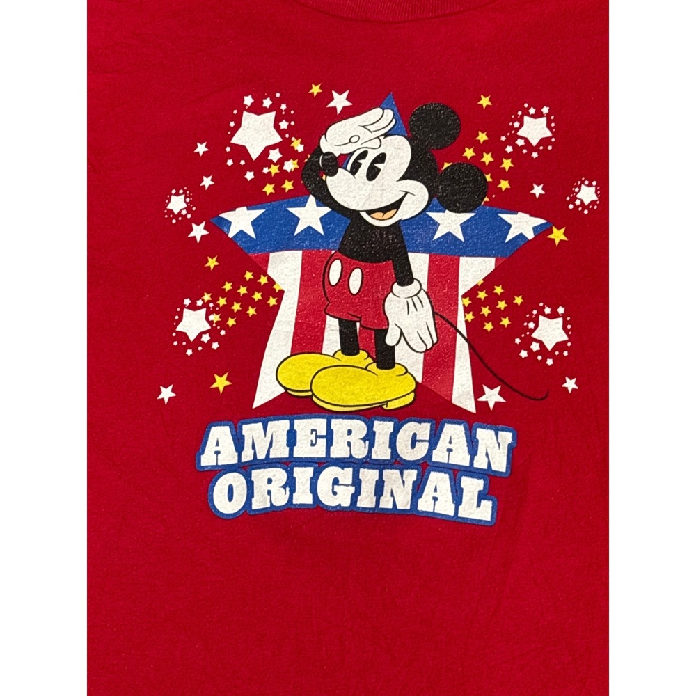 Disney Mickey Mouse American Original Red Graphic T-Shirt Womens 2X Patriotic